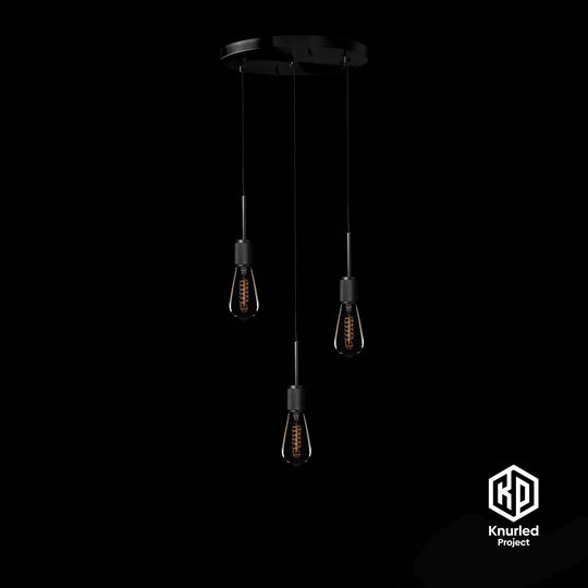 Black 3 Drop Pendant