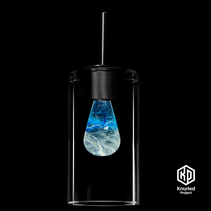 Black 3 Drop + Glacier Mood Bulbs + Cylinder Shade