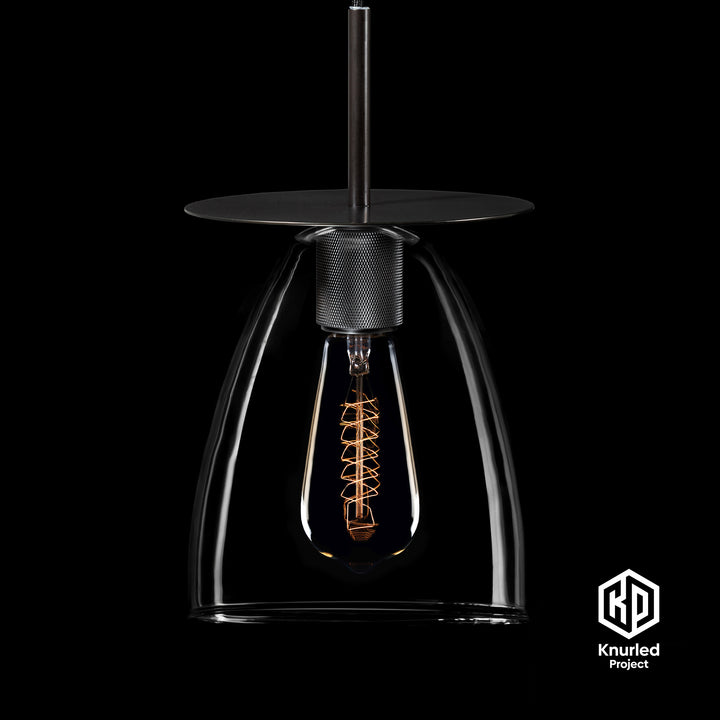 Black Disc Pendant Light + Bell Shade