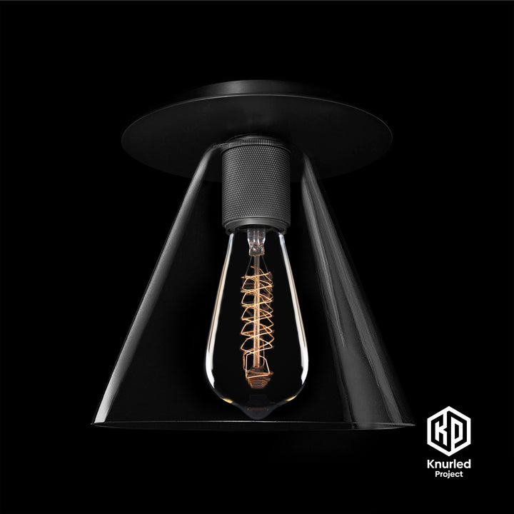 Black Disc Ceiling Light + Cone Shade