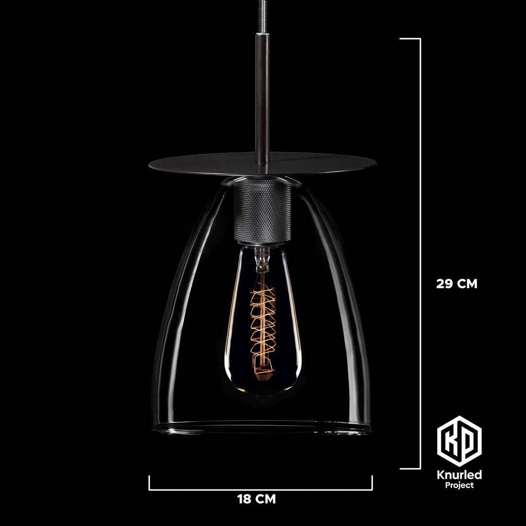 Black Disc Pendant Light + Bell Shade