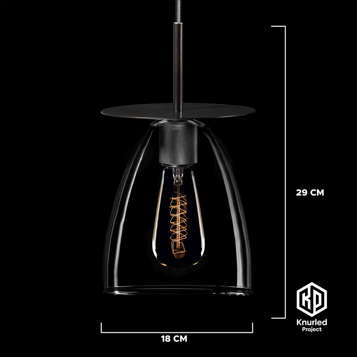 Black Disc Pendant Light + Bell Shade