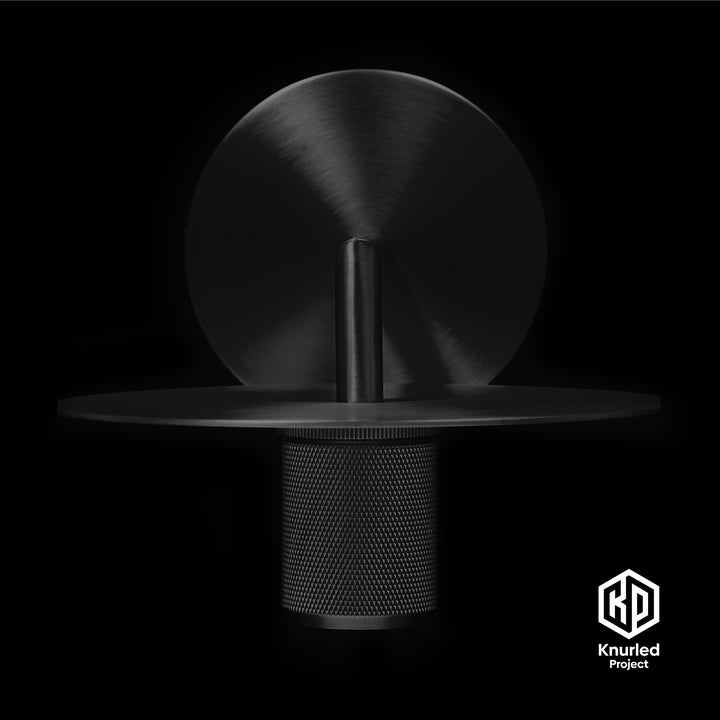 Black Disc Wall Light + Globe Shade