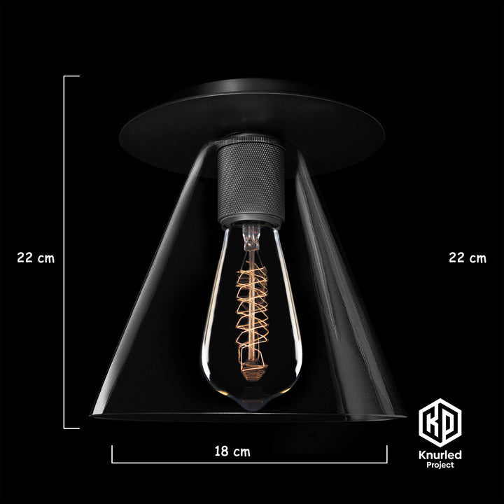 Black Disc Ceiling Light + Cone Shade
