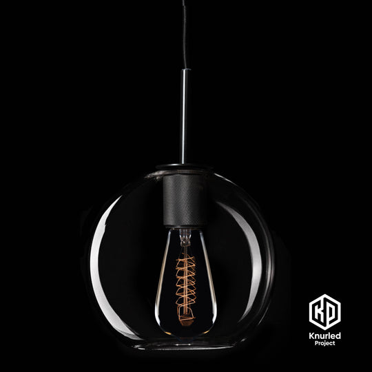 Black Shade Pendant Light + Globe Shade