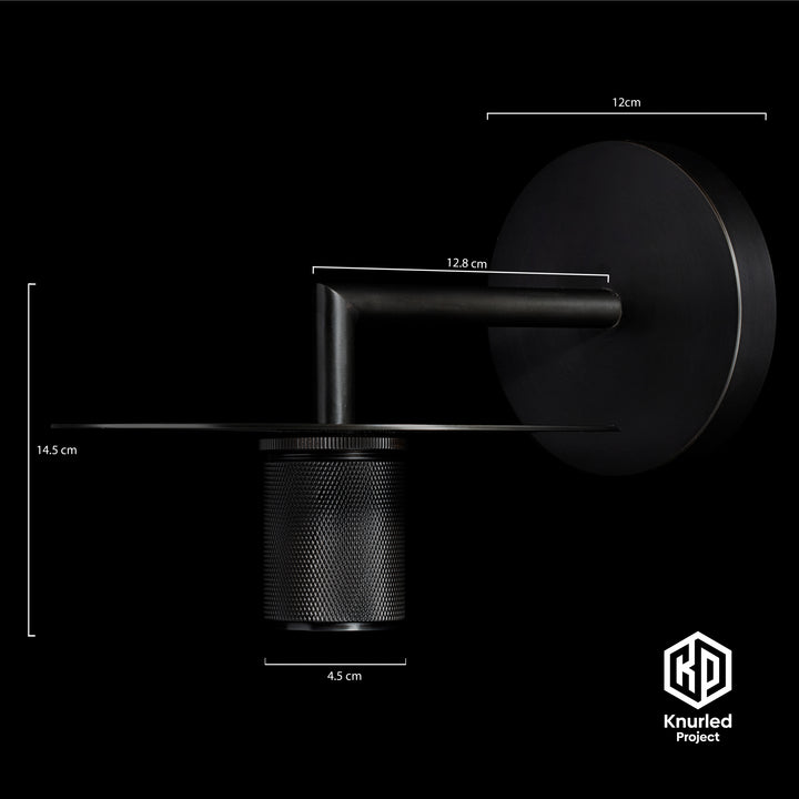 Black Disc Wall Light + Globe Shade