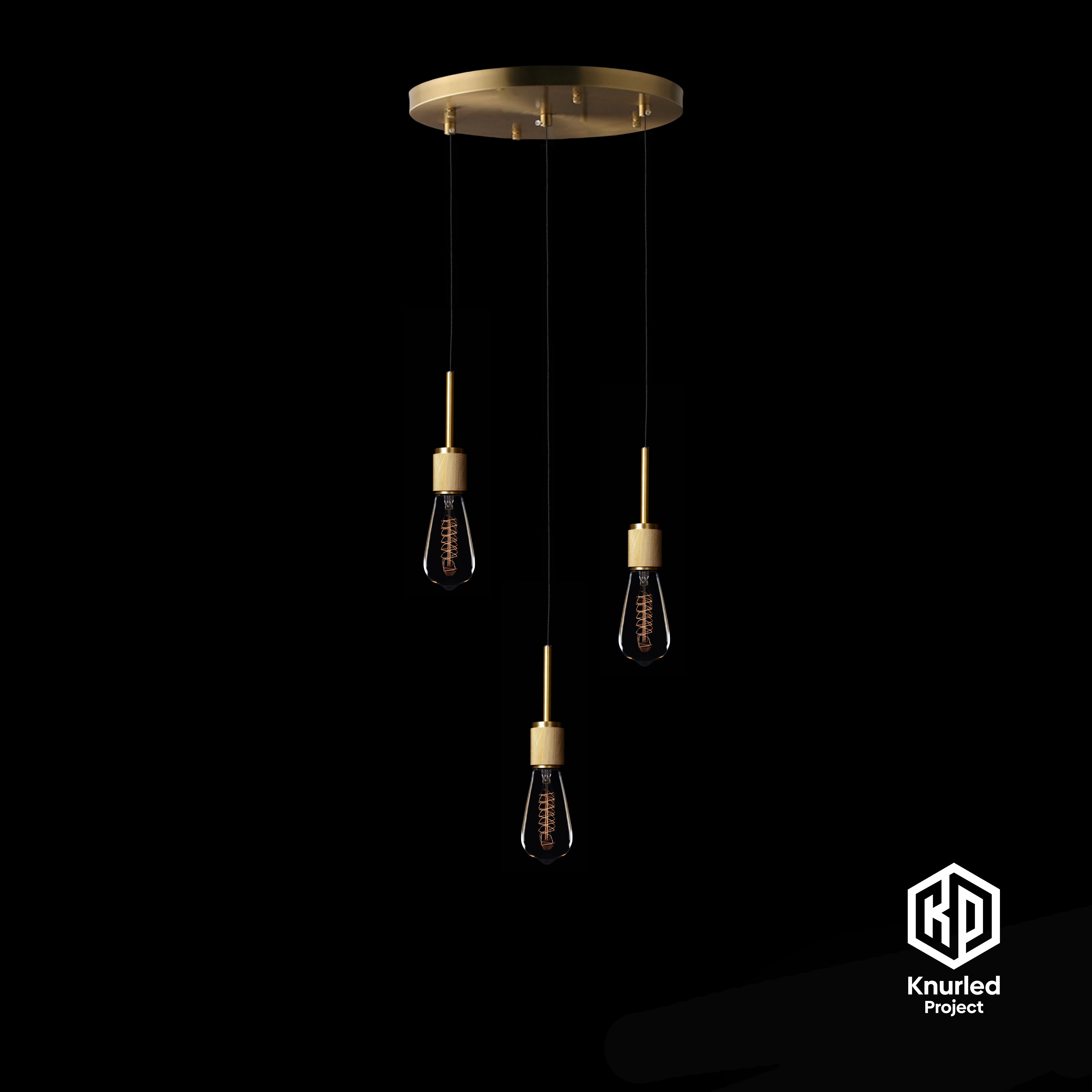 Brass 3 Drop Pendant The Knurled Project