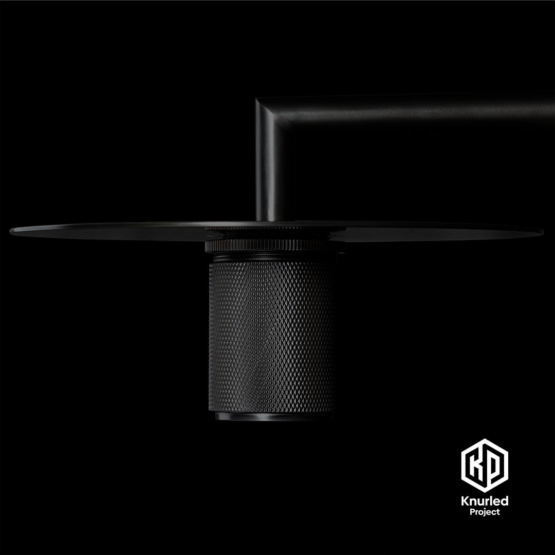 Black Disc Wall Light + Globe Shade