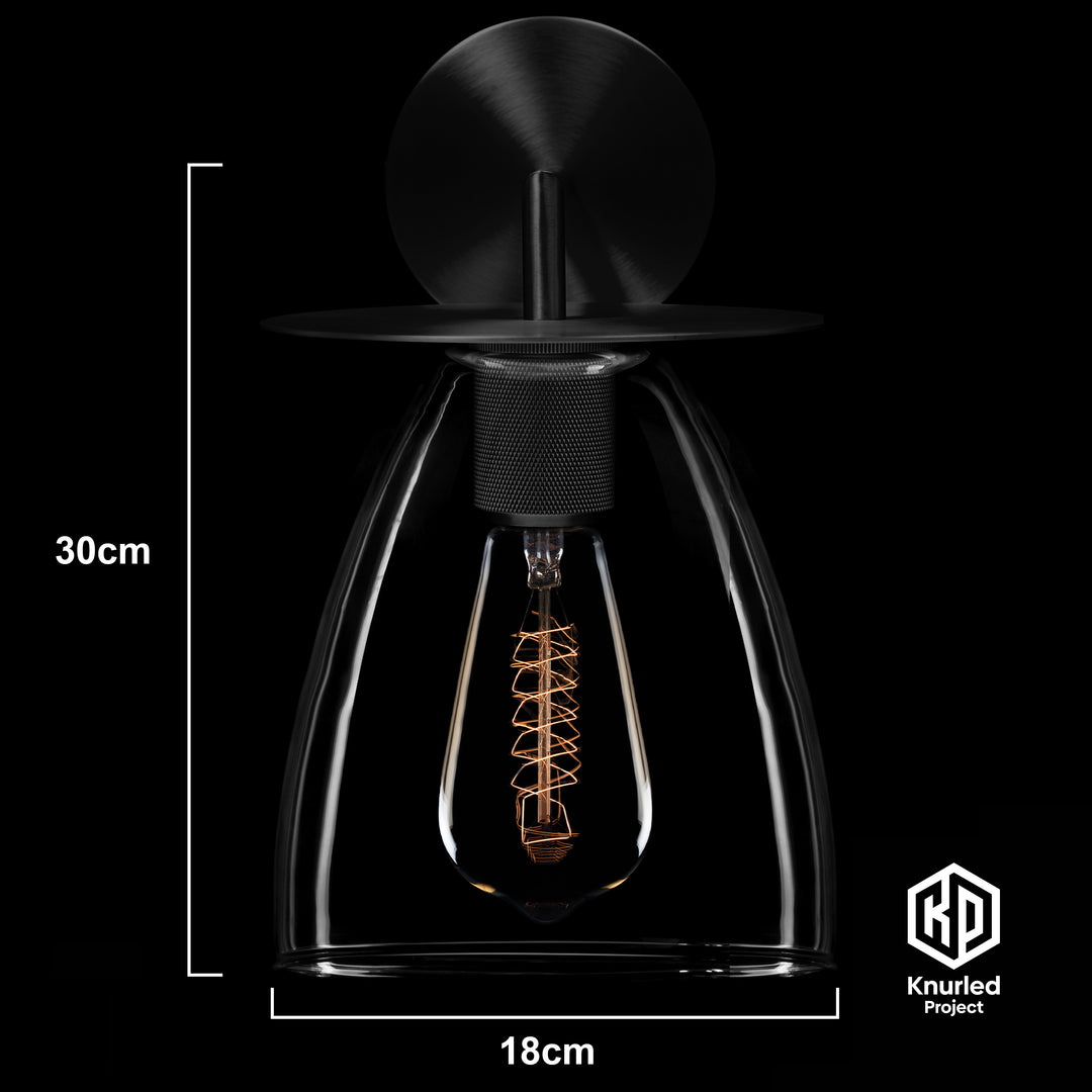 Black Disc Wall Light + Bell Shade