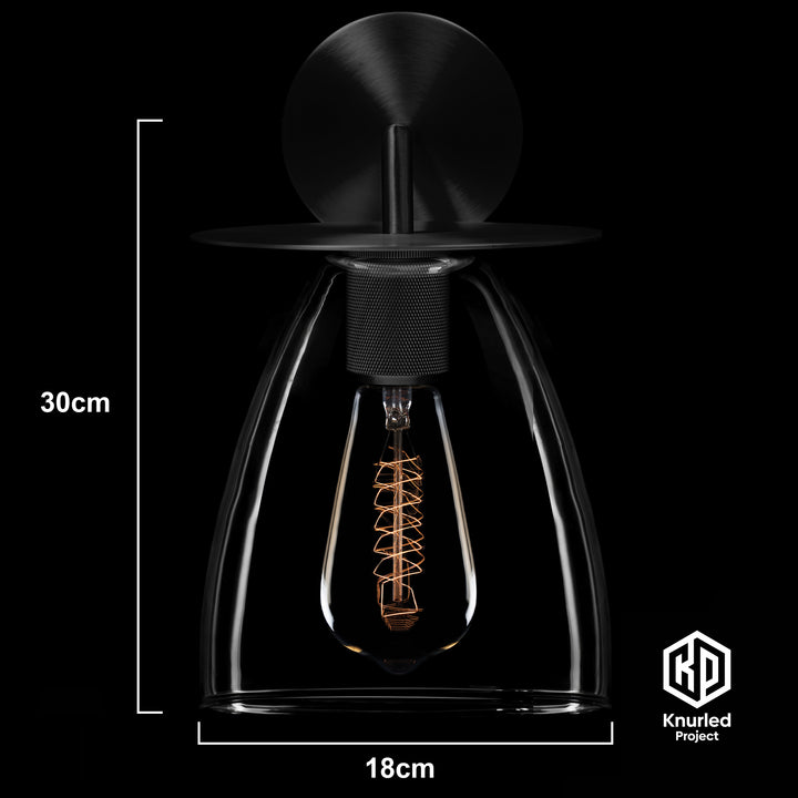 Black Disc Wall Light + Bell Shade