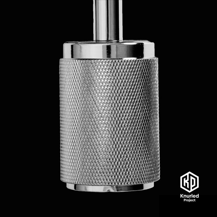Chrome wall light zoom in view to see the diamond cut and knurled finish