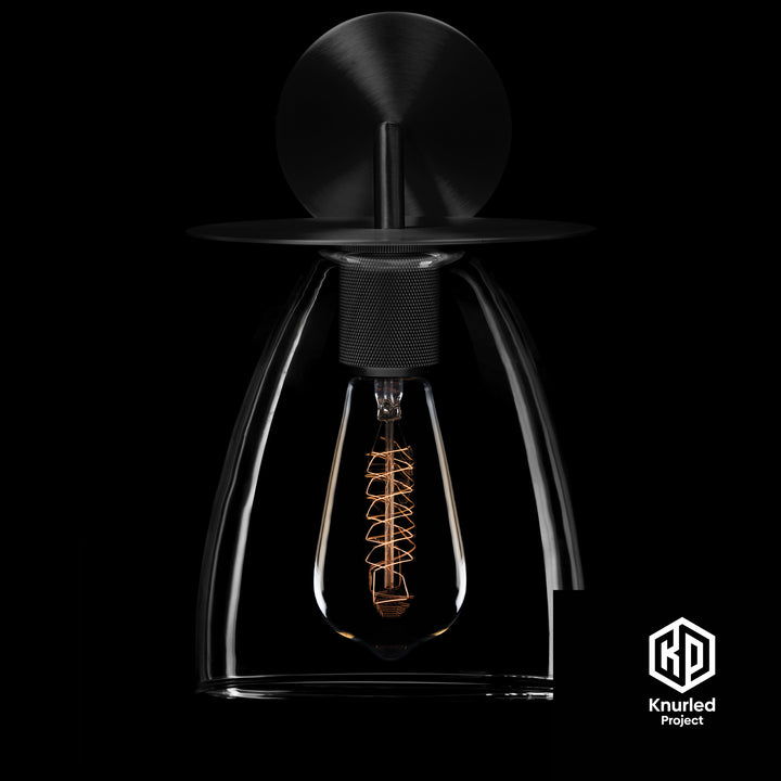Black Disc Wall Light + Bell Shade
