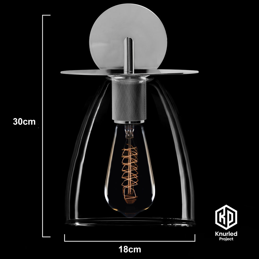 Chrome Disc Wall Light + Bell Shade