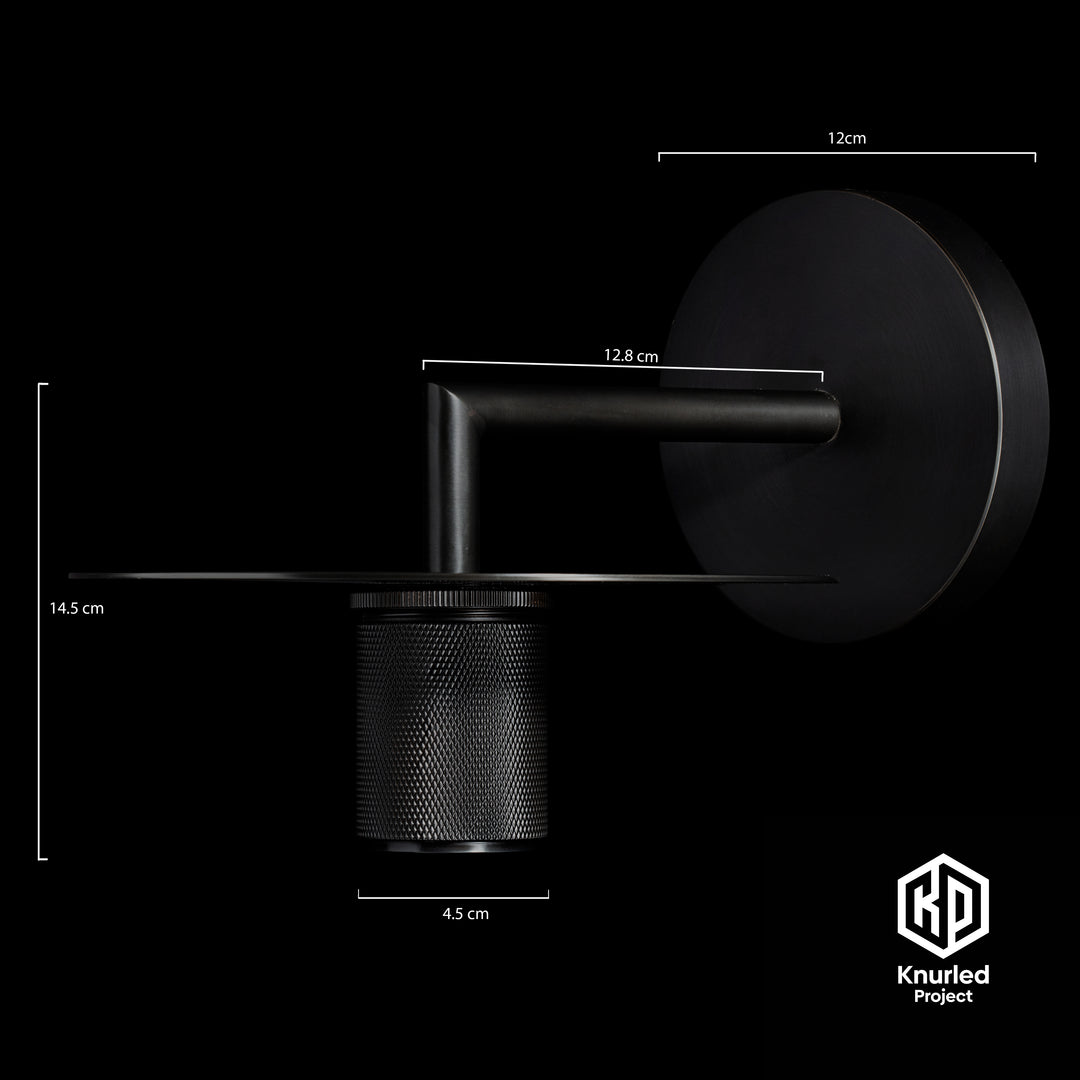 Black Disc Wall Light + Diamond Shade