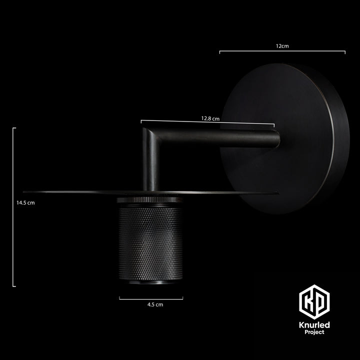 Black Disc Wall Light + Diamond Shade