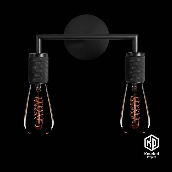 Black Double Wall Light