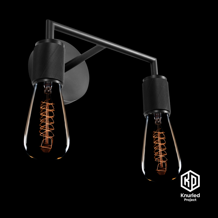Black Double Wall Light
