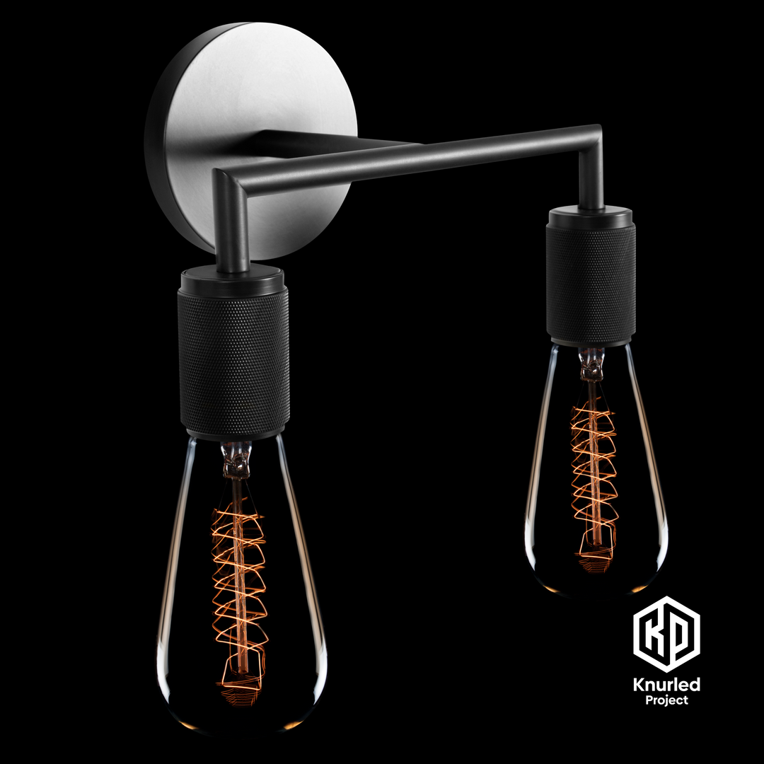 Black Double Wall Light