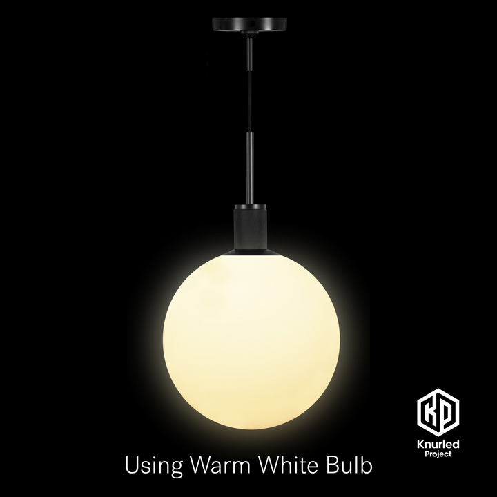 Black Pendant Light + 300mm Opal Shade