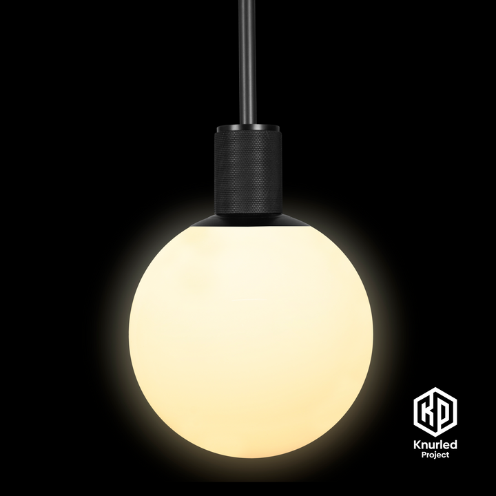 Black 3 Drop Pendant Light + 150mm Opal Shade