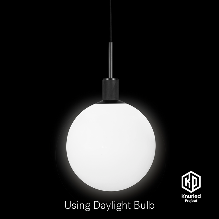 Black Pendant Light + 300mm Opal Shade