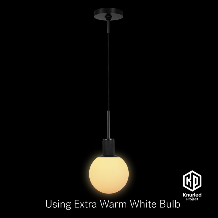 Black Pendant Light + 150mm Opal Shade