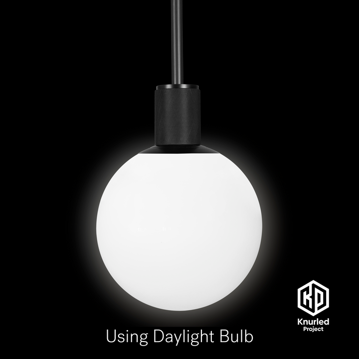 Black Pendant Light + 150mm Opal Shade
