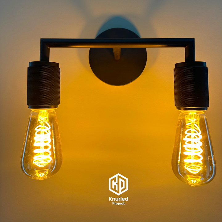 Black Double Wall Light