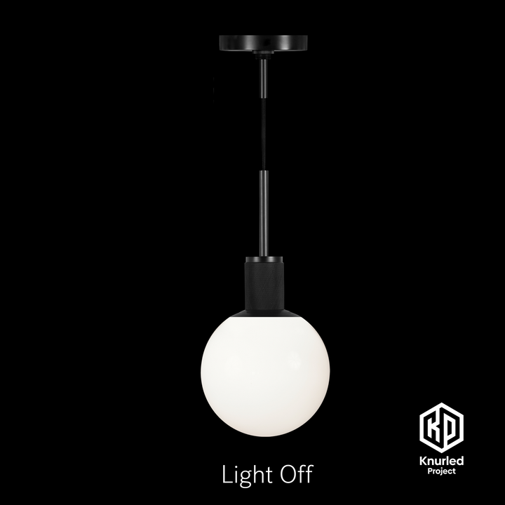 Black Pendant Light + 150mm Opal Shade