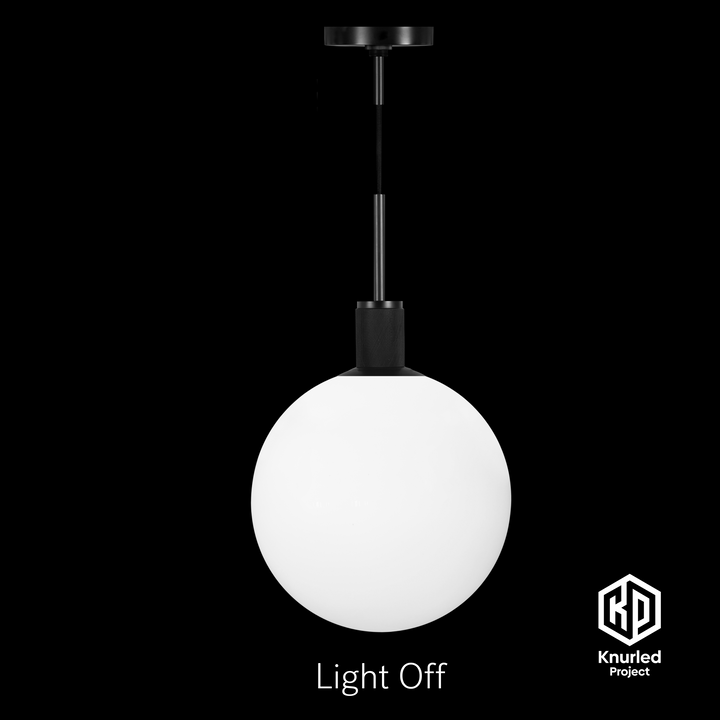 Black Pendant Light + 300mm Opal Shade