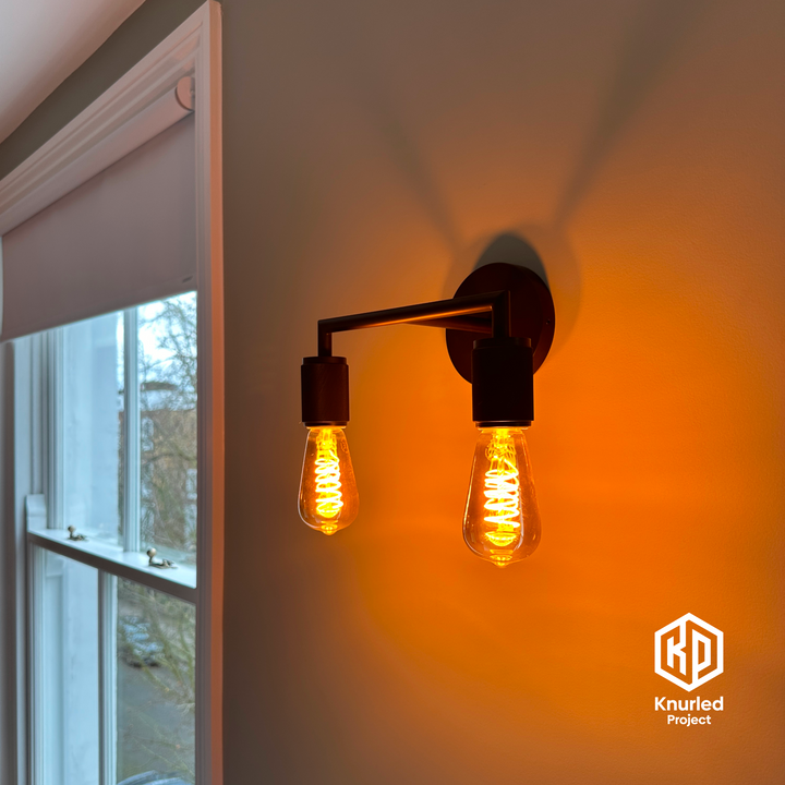 Black Double Wall Light